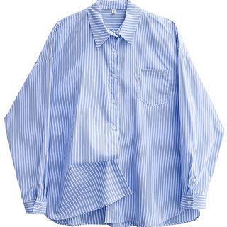 Striped Shirt Striped - White & Blue - One Size