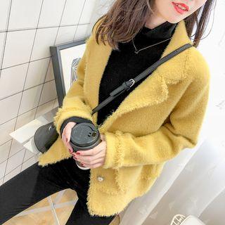 Fringed Hem Buttoned Coat