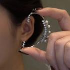 Rhinestone Ear Cuff 1 Pc - D1070-1 - Left - Silver - One Size