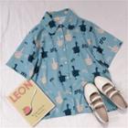 Goose Print Short-sleeve Shirt Green - One Size