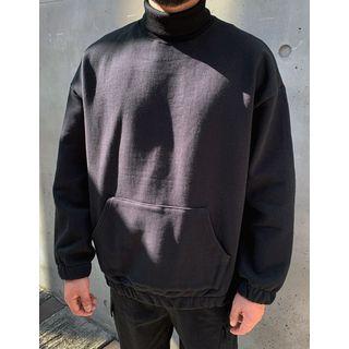 Turtle-neck Fleece-lined Oversized Pullover