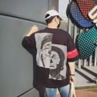 Printed Back 3/4 Sleeve T-shirt