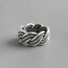 925 Sterling Silver Twisted Open Wide Ring Vintage Silver - No.16