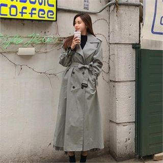Double-breasted Maxi Trench Coat With Belt