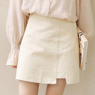 Notch Hem A-line Mini Skirt