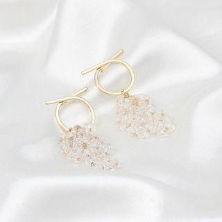 Rhinestone Earring Gold - One Size