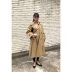 Notched-lapel Double-breasted Trench Coat With Sash