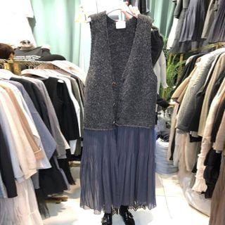 Mock Two-piece Midi Knit Vest