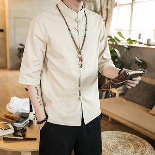 Elbow-sleeve Frog-button Shirt