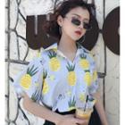 Pineapple Print Short Sleeve Shirt
