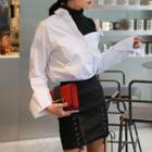 Turtle-neck Mock Two-piece Shirt