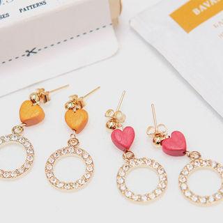 Wooden Heart Earrings
