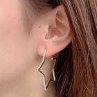 Rhinestone Star Dangle Earring 1 Pair - Silver Needle - Star - Gold - One Size