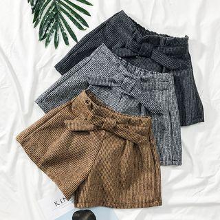 Belted Wool Shorts