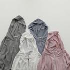 Plain Zip Hooded Cropped Jacket