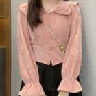 Corduroy Button Jacket / Midi A-line Skirt