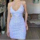 Floral Print V-neck Mini A-line Dress
