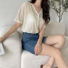 Drop-shoulder Slit-side Cardigan