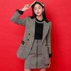 Set: Double-breasted Blazer + Zip Mini Fitted Skirt