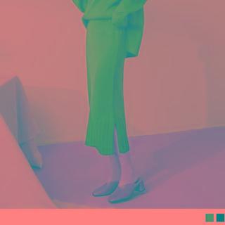 Slit-side Knit A-line Skirt