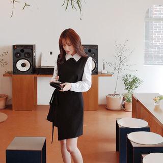 Color-block Tie-waist Dress