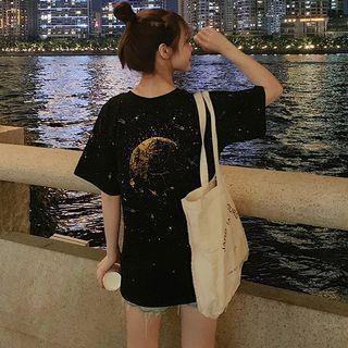 Print Short-sleeve T-shirt Black - One Size