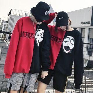 Couple Matching Panel Printed Pullover