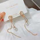 Faux Pearl Rhinestone Knot Alloy Earring 1 Pair - Gold - One Size