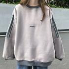Letter Embroidered Paneled Pullover