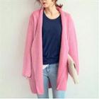Chunky Long Cardigan Pink - One Size