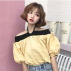 Color Block Off-shoulder Blouse