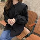 Long-sleeve Wide-collar Oversized Blouse
