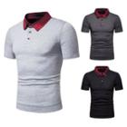 Short-sleeve Checker Paneled Polo Shirt