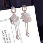 Faux Pearl Shell Disc Dangle Earring 1 Pair - White - One Size