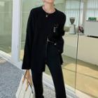 Zip-accent Sweater Black - One Size