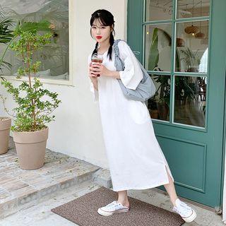 Pocket-side Maxi T-shirt Dress