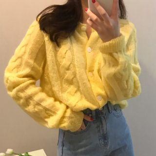 Long-sleeve Knit Open-front Jacket