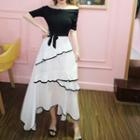 Cold-shoulder Layered Dress