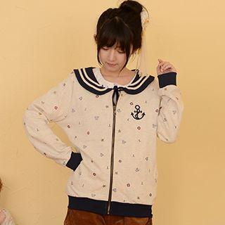 Sailor Collar Zip Jacket