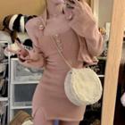 Halter-neck Mini Knit Dress / Cardigan