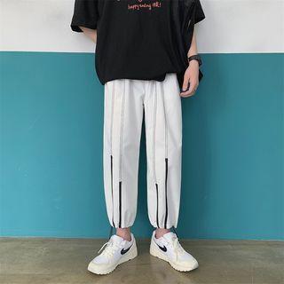 Adjustable Cuff Contrast Trim Pants
