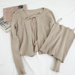Knit Cardigan + Camisole Top