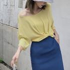 Plain Crewneck 3/4-sleeve Light T-shirt
