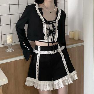 Lace Trim Cardigan / Bow Camisole Top / Shorts / Mini Skirt