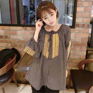 Balloon Sleeve Patterned Blouse