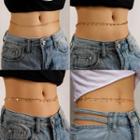 Rhinestone Waist Chain 14003 - Hoops - Gold - One Size