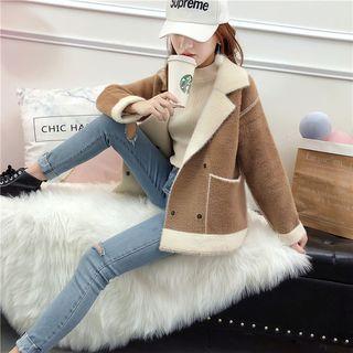 Double-breasted Faux-fur Lined Coat