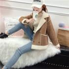 Double-breasted Faux-fur Lined Coat