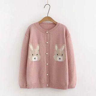 Cartoon Rabbit Knit Cardigan