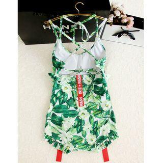 Family Matching Strappy Printed Swimsuit